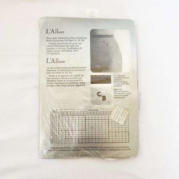 NWT Vintage Christian Dior Pantyhose in Mauve Mist Size 3XL - Picture 4 of 4